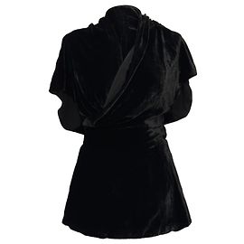 Camicia a portafoglio Rick Owens in velluto nero
