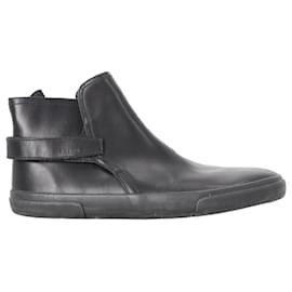 Prada Sport Velcro Strap Ankle Boots in Black Leather 