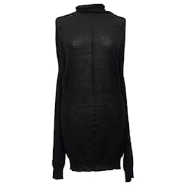 Rick Owens Crater Oversized-Pullover aus schwarzer Wolle