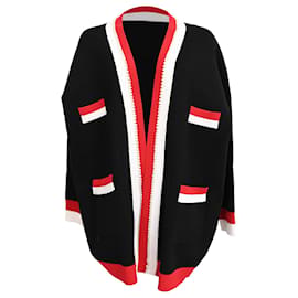 Sandro offener Cardigan aus schwarzer Viskose