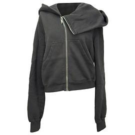 Sudadera con cremallera asimétrica Rick Owens en algodón negro