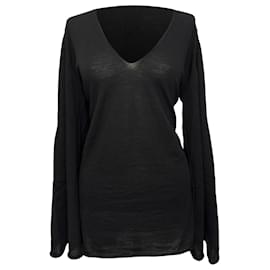 Rick Owens V-Ausschnitt Pullover aus schwarzer Wolle