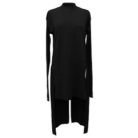 Vestido midi de espalda larga en lana negra Rick Owens