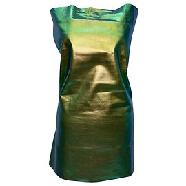 Top asimétrico Athena iridiscente en algodón verde de Rick Owens