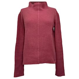 Rick Owens Gerippter Rollkragenpullover aus rosa Kaschmir
