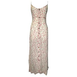 Vestido midi Ganni en georgette con tirantes de viscosa con estampado floral