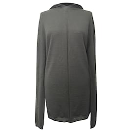 Rick Owens Strickkapuzenpullover aus schwarzer Wolle