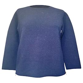 Chloé Boxy Strickpullover aus Navy Blue Wolle