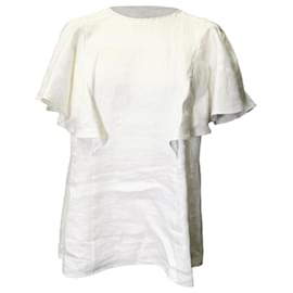 Blusa com babados Chloé em linho branco