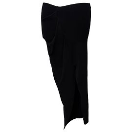 Falda midi asimétrica drapeada Rick Owens en viscosa negra