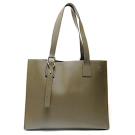 Loewe Khaki Buckle Leder Tote Tasche horizontal