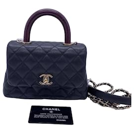 Borsa Chanel Mini Coco Handle in pelle nera
