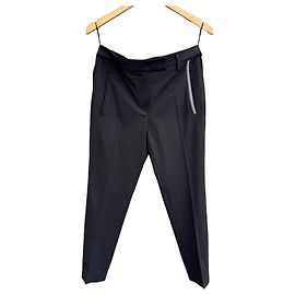 Brunello Cucinelli Pantalones de mezcla de lana negra