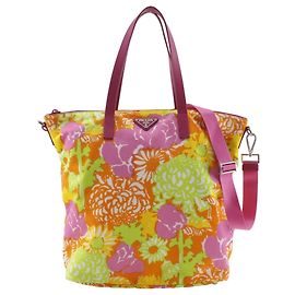 Prada Floral Pattern 2-Way Tote Bag