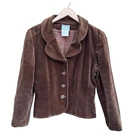 Fendi Blazer Vintage de Terciopelo de Algodón Marrón