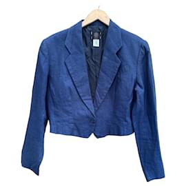 Kenzo City Blazer corto de lino azul