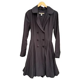 Autre Marque Class Roberto Cavalli Vestido Trench de Mezcla de Algodón Negro