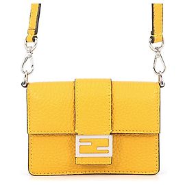 Borsa a tracolla Fendi Micro Flat Baguette
