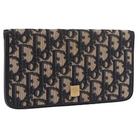 Portapassaporto in tela Christian Dior Trotter Navy Auth 189387A