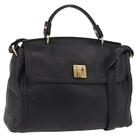 Borsa MCM in Pelle 2way Nera Oro Auth ka4862