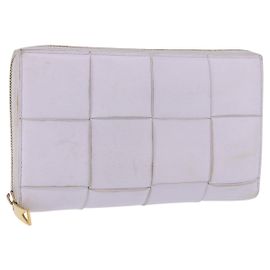 BOTTEGA VENETA MAXI INTRECCIATO Long Wallet Leather Purple Gold Auth bs35701