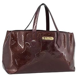 LOUIS VUITTON Monogram Vernis Wilshire PM Hand Bag Amarante M93641 Auth BA13584