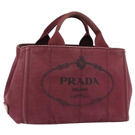 Bolsa de mão PRADA Canapa PM em lona Bordeaux Auth 188079
