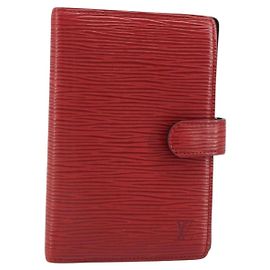 LOUIS VUITTON Epi Agenda PM Day Planner Cover Red R20057 LV Auth BA13494