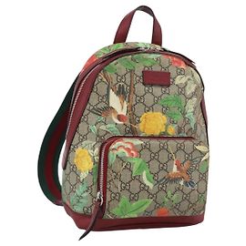 Zaino GUCCI GG Supreme Web Sherry Line Tian PVC Beige 427042 Auth hk3788