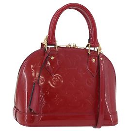 LOUIS VUITTON Bolsa Vernis Alma BB Rose Andian M91771 LV Auth 187928V