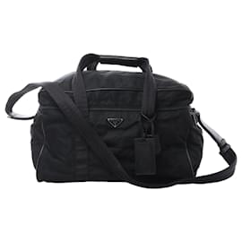Borsa da viaggio 2Way in Nylon Tessuto x Pelle Prada Nero 7V362