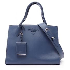Bolso 2-Way de cuero Saffiano monocromático Prada