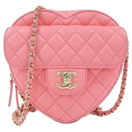 Borsa a tracolla in pelle rosa Chanel AS3191