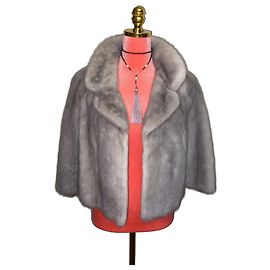 Autre Marque Chaqueta de piel de visón gris