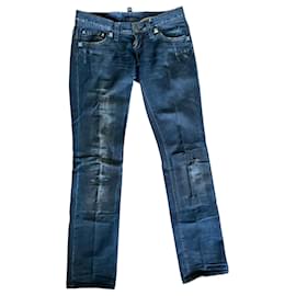 Dsquared2 Jeans Cyber Y2K Straight Leg Negro Distressed, Talla 42