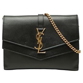 Borsa a tracolla in pelle nera Saint Laurent