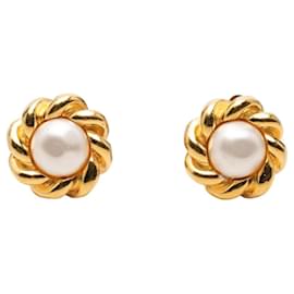 Chanel Vintage Flower Motif Clip-Ohrringe