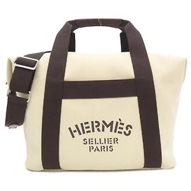 Borsa Hermès Groom in tela beige