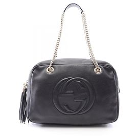 Borsa a tracolla in pelle Gucci Soho Interlocking G