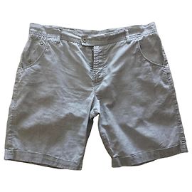 Adolfo Dominguez Bermuda Shorts aus grauem gewachstem Leinen