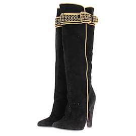 Vicini Wildlederboots mit Golddetails