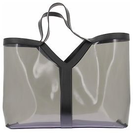 Saint Laurent Borsa Tote in PVC Grigia
