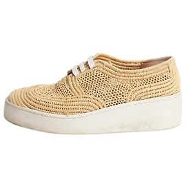 Robert Clergerie Scarpe con zeppa in rafia intrecciata neutra - taglia EU 38.5