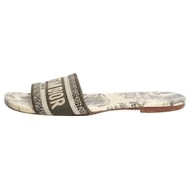 Dior Sandali Dway motivo Toile de Jouy verde - taglia EU 37.5