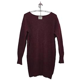 Acne Studios Strickkleid aus Mohair-Wollmischung in Burgundy