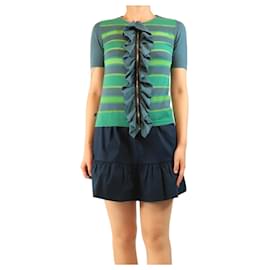 Top de punto verde de manga corta con volantes - talla S - Marni