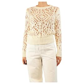 Strickpullover aus cremefarbener Seide im Crochet-Look - Größe S - Tom Ford