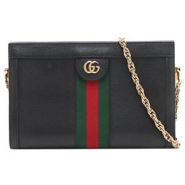 Gucci Black Ophidia leather chain shoulder bag