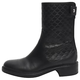 Botines de cuero negro Guccissima - talla EU 35.5