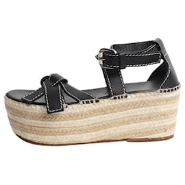 Sandali espadrilles con platform in pelle nera - taglia EU 37 - Loewe